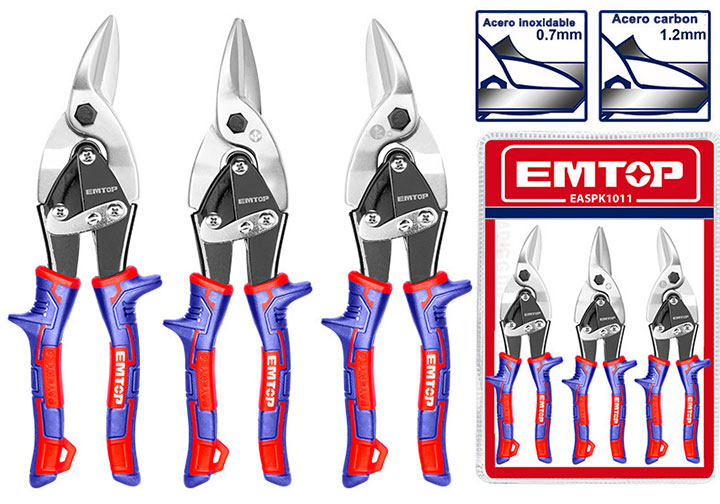 10" Bộ kéo cắt tôn 3 chi tiết Emtop EASPK1011