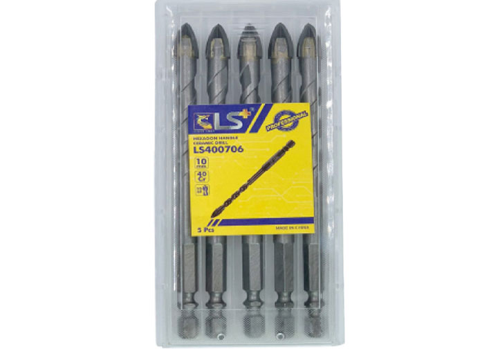 12mm Bộ mũi khoan đa năng chuôi lục giác 4 cạnh (5 mũi) LS