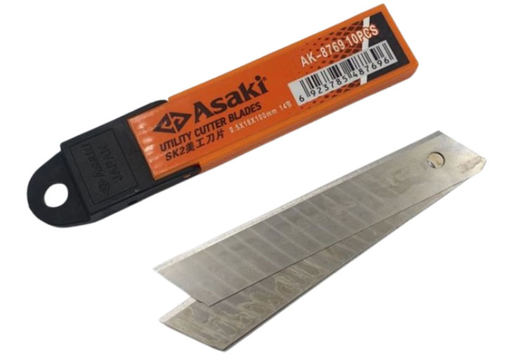 18mm Lưỡi dao rọc giấy 10 chi tiết (dùng cho AK-8746) Asaki AK-8769