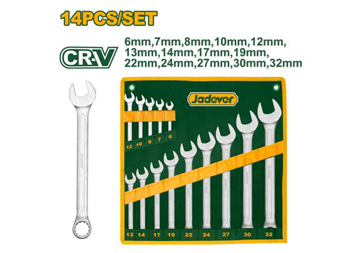 6-32mm Bộ cờ lê vòng miệng 14 chi tiết Jadever JDSP1M14