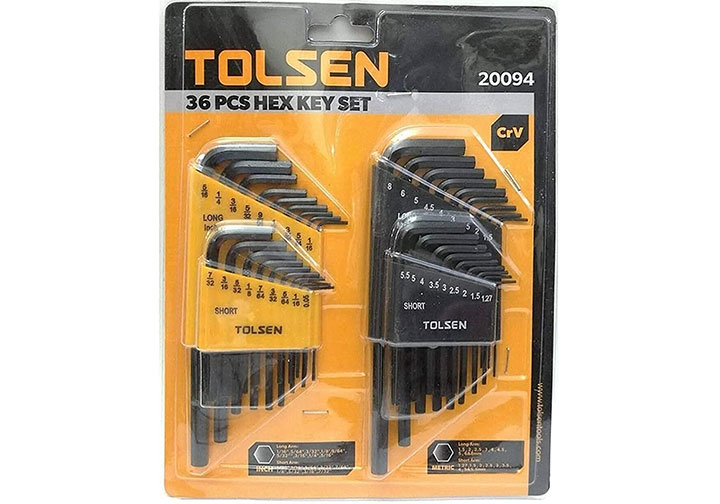 Bộ lục giác đầu bằng hệ mét và inch 36 chi tiết Tolsen 20094