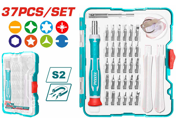 Bộ tuốc nơ vít đa năng 37 chi tiết Total TACSD30376
