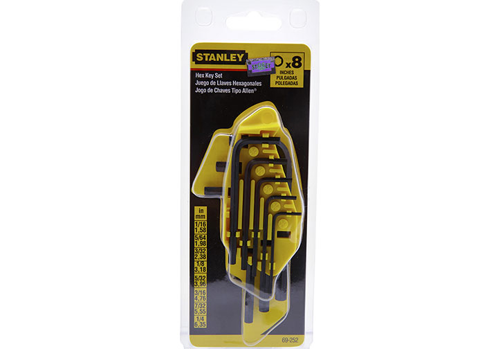 1/16-1/4" Bộ lục giác hệ inch 8 chi tiết Stanley 69-252 1/16-1/4" Bộ lục giác hệ inch 8 chi tiết Stanley 69-252