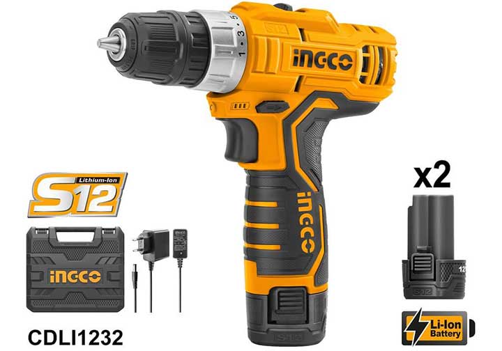 12V Máy khoan vặn vít dùng pin Ingco CDLI1232 12V Máy khoan vặn vít dùng pin Ingco CDLI1232