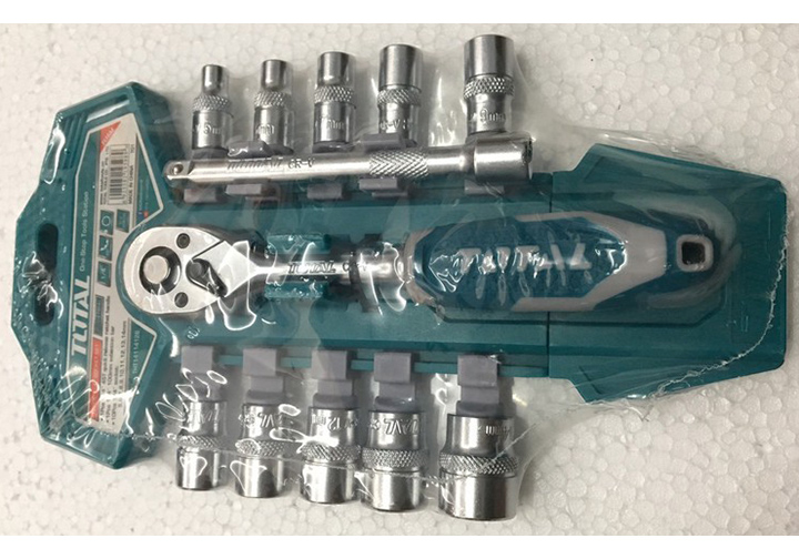 1/4" Bộ cờ lê tự động và đầu tuýp 12 chi tiết Total THT14114126 1/4" Bộ cờ lê tự động và đầu tuýp 12 chi tiết Total THT14114126