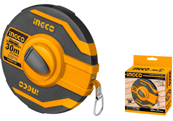 30mx12.5mm Thước dây sợi thủy tinh INGCO HFMT8130 30mx12.5mm Thước dây sợi thủy tinh INGCO HFMT8130