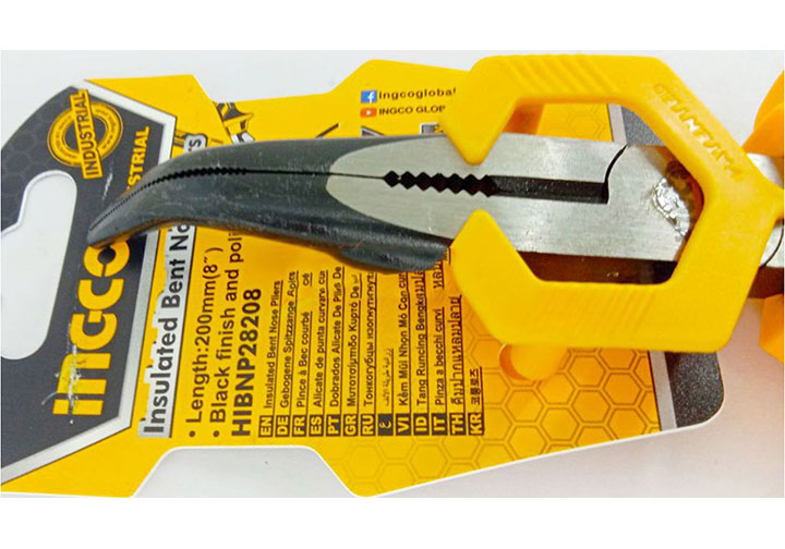 8" Kìm mũi cong cách điện Ingco HIBNP28208 8" Kìm mũi cong cách điện Ingco HIBNP28208