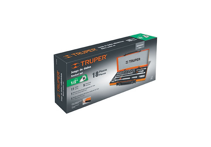 Bộ khẩu 19 chi tiết Truper 13936 (JD-1/2X19M) Bộ khẩu 19 chi tiết Truper 13936 (JD-1/2X19M)