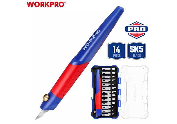 Hộp lưỡi dao điêu khắc 14 chi tiết Workpro WP219005 Hộp lưỡi dao điêu khắc 14 chi tiết Workpro WP219005