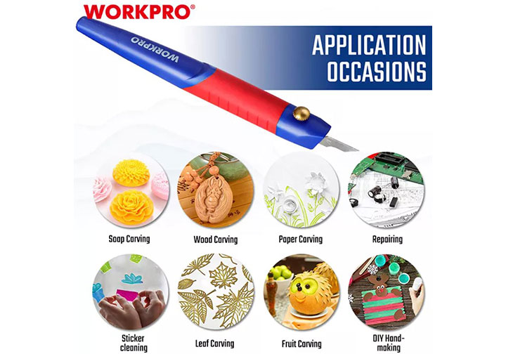 Hộp lưỡi dao điêu khắc 14 chi tiết Workpro WP219005 Hộp lưỡi dao điêu khắc 14 chi tiết Workpro WP219005